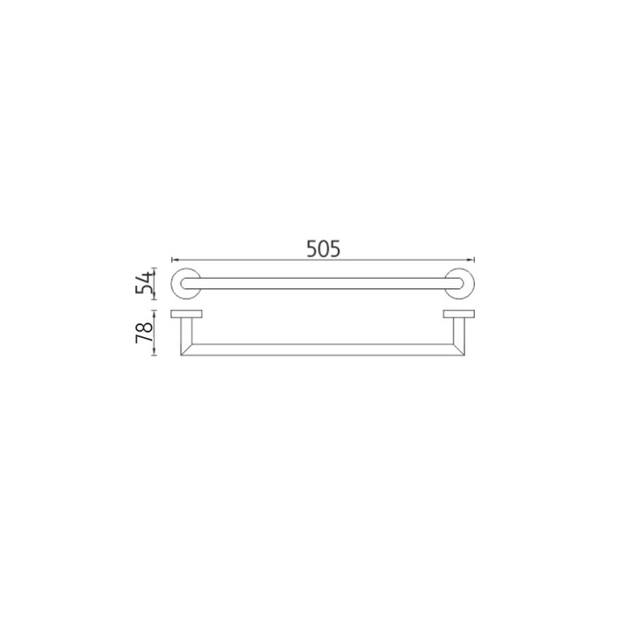 NIMCO UN 13046A-26 - Wall towel holder UNIX 51 cm shiny chrome