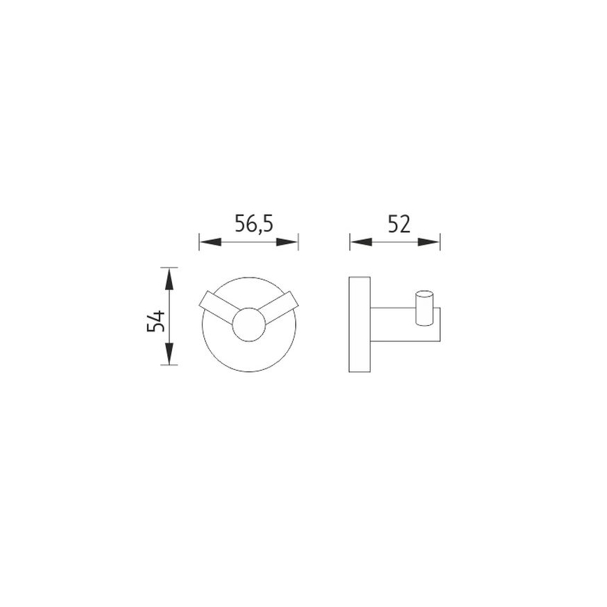 NIMCO UN 13053-26 - Wall hook UNIX shiny chrome