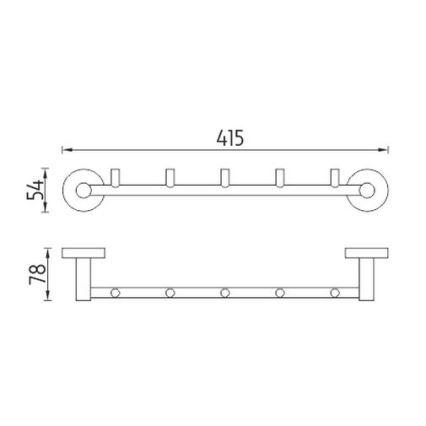 NIMCO UN 13054-5-26 - Wall towel holder UNIX 41,5 cm shiny chrome