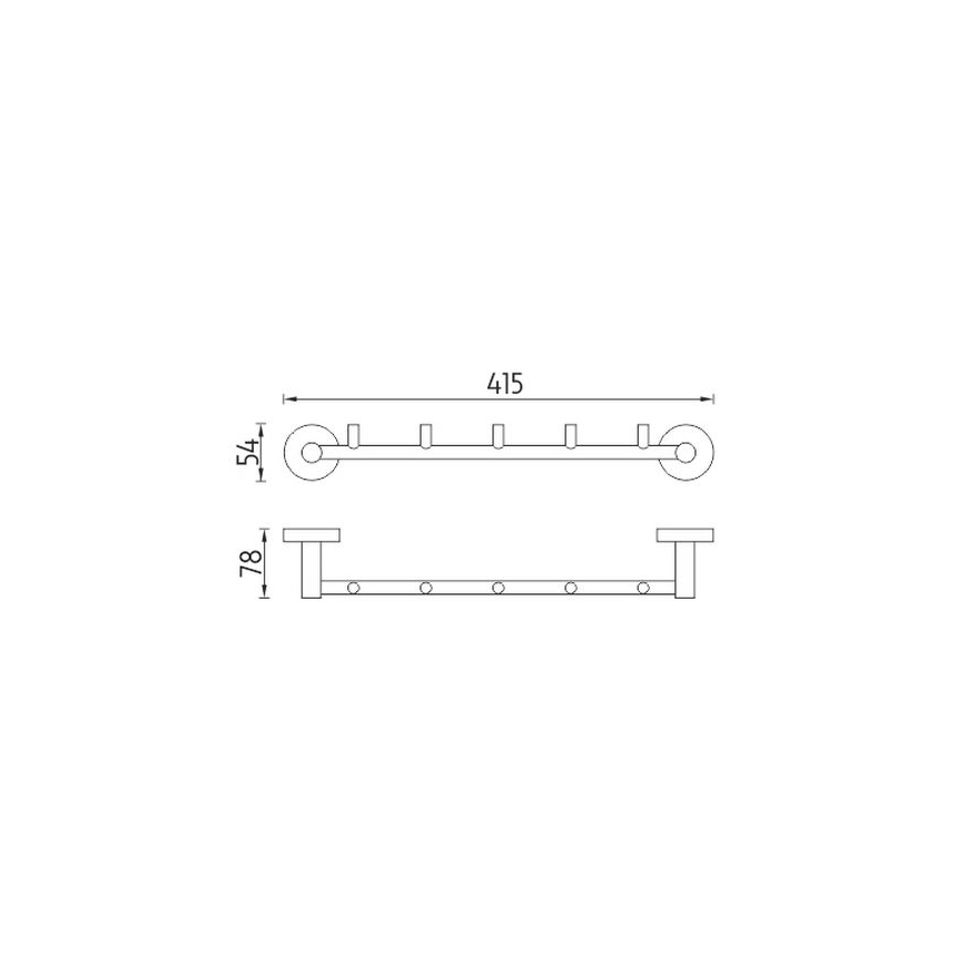 NIMCO UN 13054-5-26 - Wall towel holder UNIX 41,5 cm shiny chrome