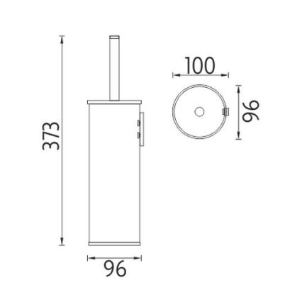 NIMCO UN 13094E-26 - Toilet brush UNIX shiny chrome