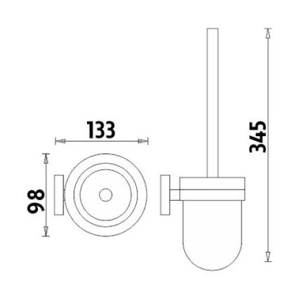 NIMCO UN 13094WN-26 - Wall-mounted toilet brush UNIX matte glass/shiny chrome