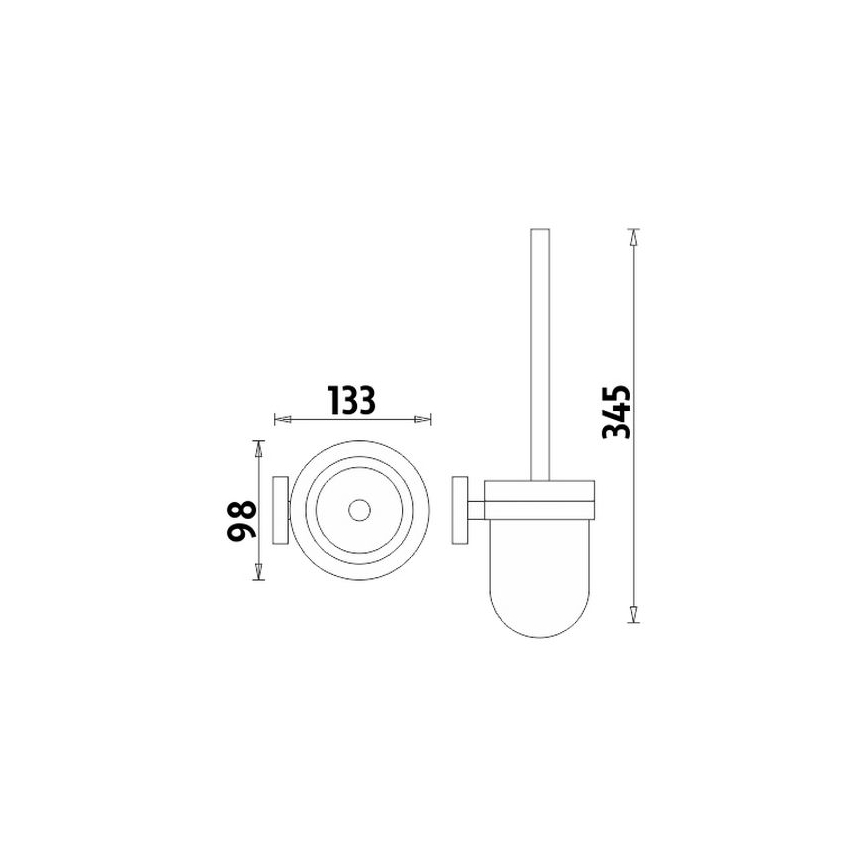 NIMCO UN 13094WN-26 - Wall-mounted toilet brush UNIX matte glass/shiny chrome