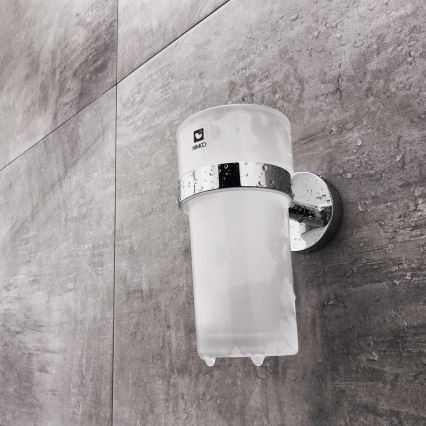 NIMCO UN set-31W-26 - Wall-mounted soap dispenser, toothbrush stand and wall hook UNIX 250 mm matte glass/shiny chrome