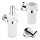 NIMCO UN set-31W-26 - Wall-mounted soap dispenser, toothbrush stand and wall hook UNIX 250 mm matte glass/shiny chrome