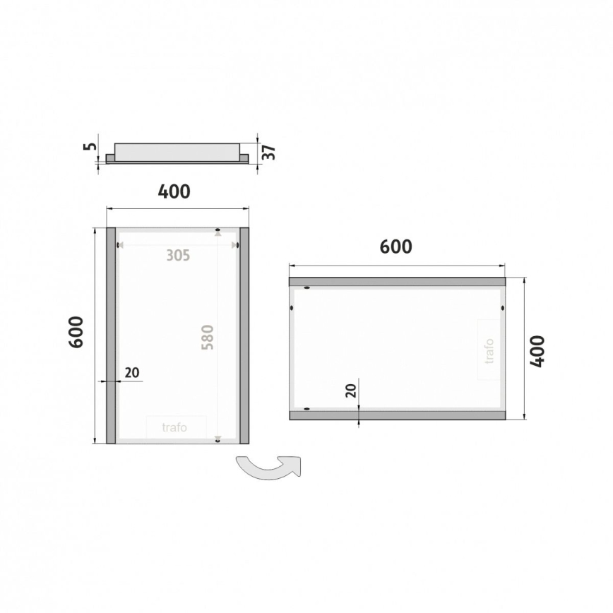 NIMCO ZP 11000 - Backlit LED Bathroom Mirror LED/18W/230V 6500K 60x40 cm IP44