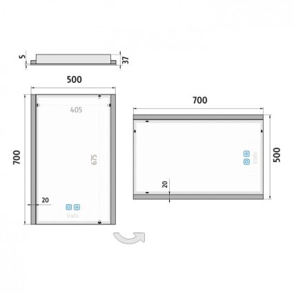 NIMCO ZP 11001VX - Dimmable LED Backlit Bathroom Mirror LED/21W/230V 3000-6500K 70x50 cm IP44