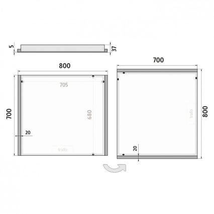 NIMCO ZP 11003 - LED Bathroom backlit mirror LED/21W/230V 6500K 70x80 cm IP44