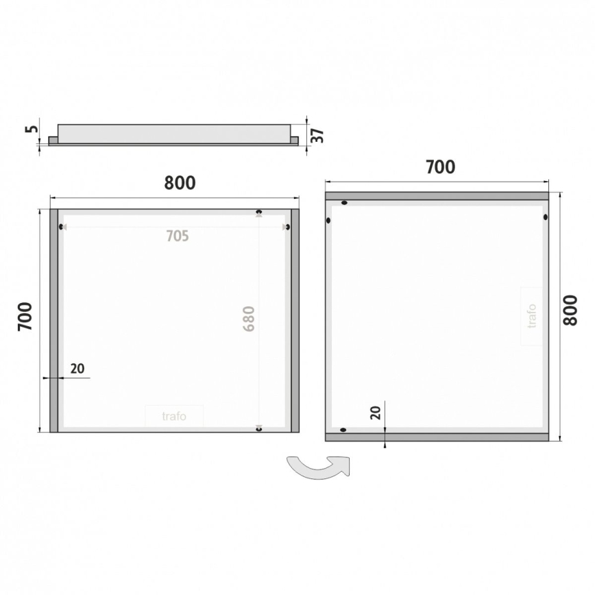 NIMCO ZP 11003 - LED Bathroom backlit mirror LED/21W/230V 6500K 70x80 cm IP44