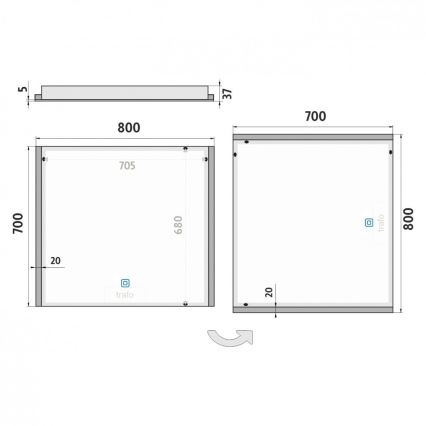 NIMCO ZP 11003V - LED Dimmable bathroom backlit mirror LED/21W/230V 3000-6500K 70x80 cm IP44