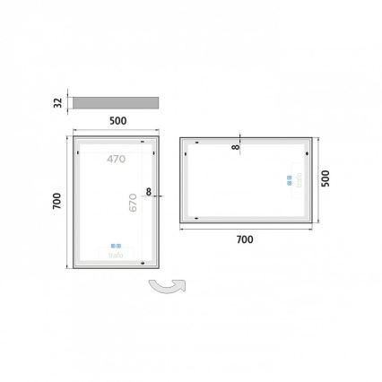 NIMCO ZP 13001VX - Dimmable LED Backlit Bathroom Mirror LED/35W/230V 3000-6500K 70x50 cm IP44