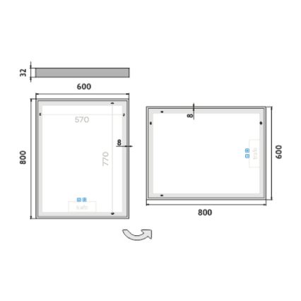 NIMCO ZP 13002VX - LED Dimmable bathroom backlit mirror LED/41W/230V 3000-6500K 80x60 cm IP44