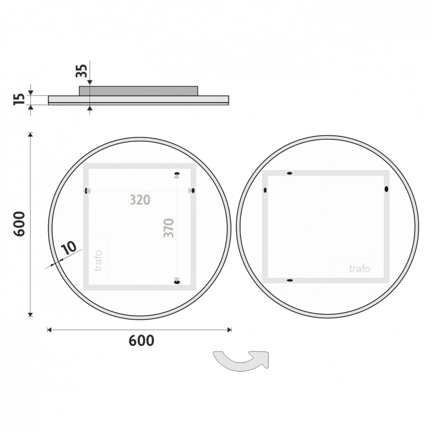 NIMCO ZP 26000R - LED Bathroom backlit mirror LED/26W/230V 6500K d. 60 cm IP44