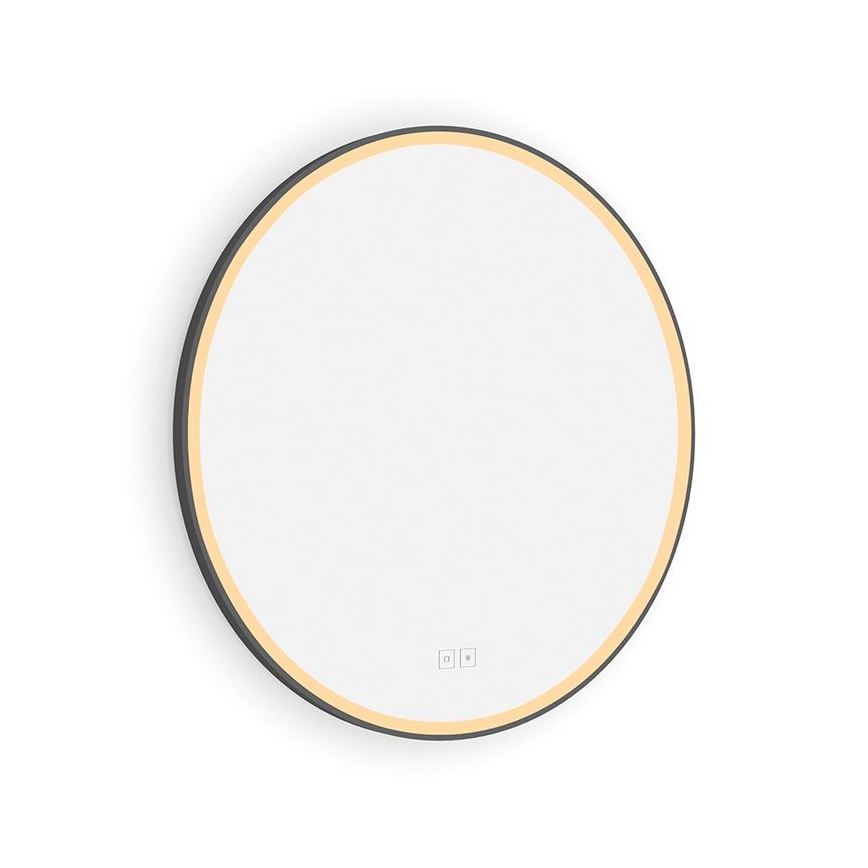 NIMCO ZPC 28000RVX-90 - Dimmable LED backlit bathroom mirror LED/26W/230V 3000-6500K Ø 60 cm matte black IP44