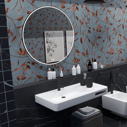 NIMCO ZPC 28000RVX-90 - Dimmable LED backlit bathroom mirror LED/26W/230V 3000-6500K Ø 60 cm matte black IP44