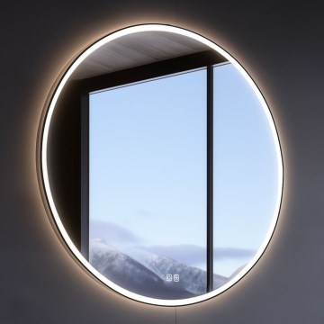 NIMCO ZPC 28001RVX-90 - Dimmable LED Backlit Bathroom Mirror LED/33W/230V 3000-6500K Ø 70 cm Matte Black IP44