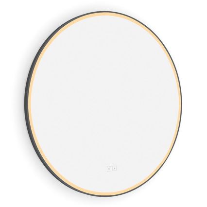 NIMCO ZPC 28001RVX-90 - Dimmable LED Backlit Bathroom Mirror LED/33W/230V 3000-6500K Ø 70 cm Matte Black IP44