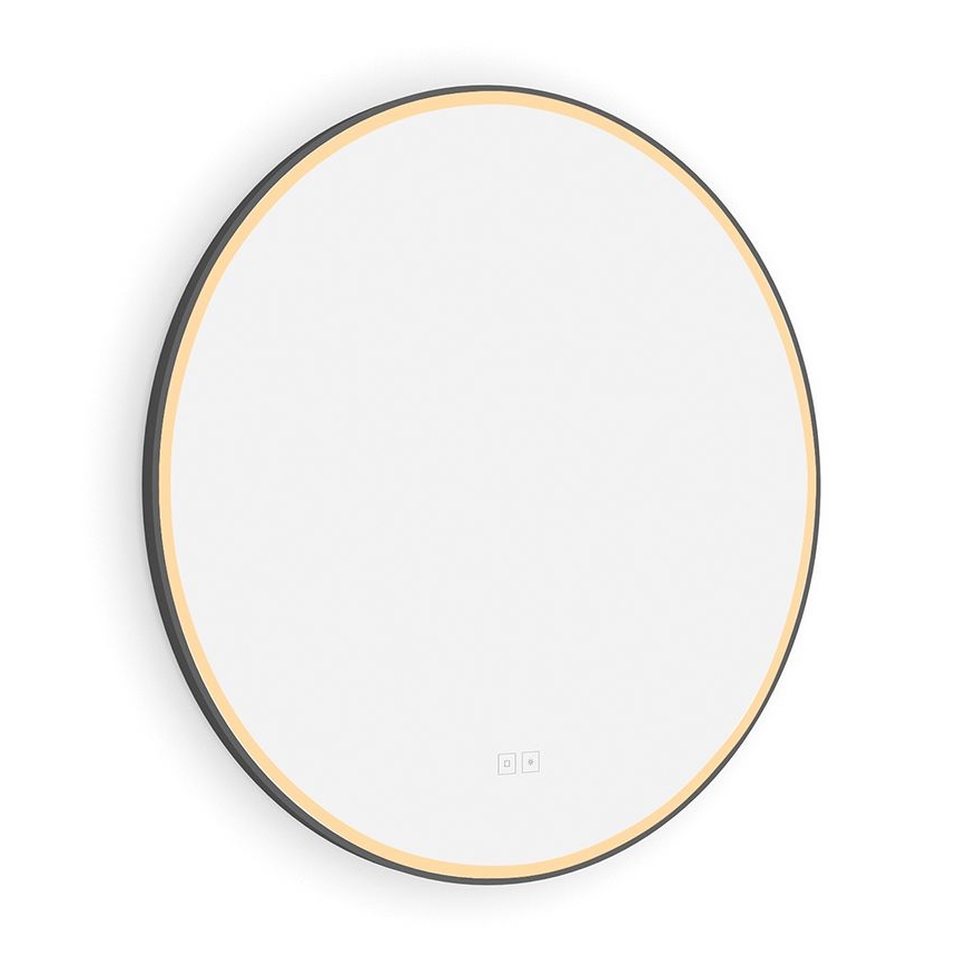 NIMCO ZPC 28001RVX-90 - Dimmable LED Backlit Bathroom Mirror LED/33W/230V 3000-6500K Ø 70 cm Matte Black IP44