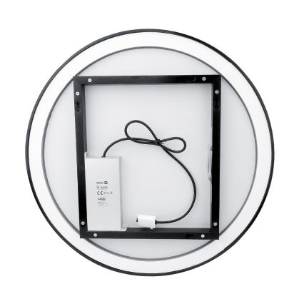 NIMCO ZPC 28001RVX-90 - Dimmable LED Backlit Bathroom Mirror LED/33W/230V 3000-6500K Ø 70 cm Matte Black IP44