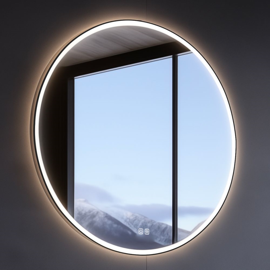 NIMCO ZPC 28001RVX-90 - LED Dimmable bathroom backlit mirror LED/33W/230V 3000-6500K d. 70 cm matte black IP44