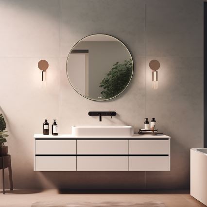 NIMCO ZPC 31001RVX-90 - LED Dimmable Backlit Bathroom Mirror LED/22W/230V 3000–6500K Ø 70 cm Matte Black IP44