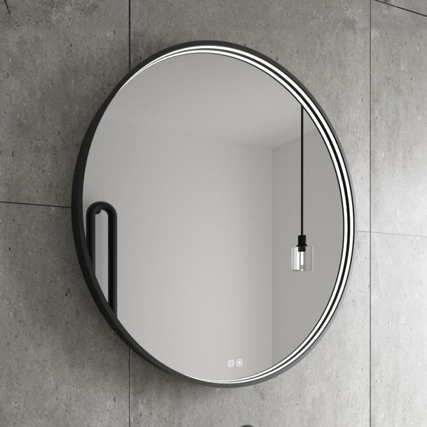 NIMCO ZPC 31001RVX-90 - LED Dimmable bathroom backlit mirror LED/22W/230V 3000-6500K d. 70 cm matte black IP44