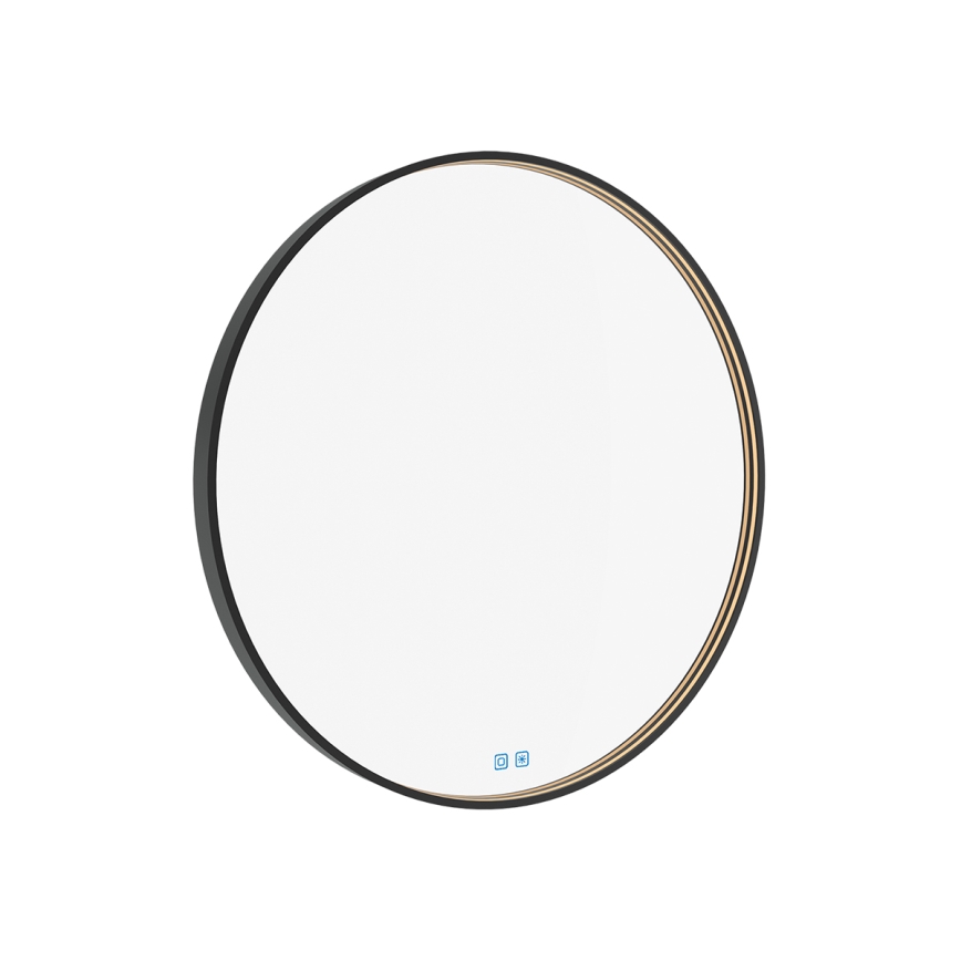 NIMCO ZPC 31002RVX-90 - LED Dimmable Backlit Bathroom Mirror, 26W/230V, 3000-6500K, Ø 80 cm, Matte Black, IP44