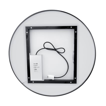 NIMCO ZPC 31002RVX-90 - LED Dimmable Backlit Bathroom Mirror, 26W/230V, 3000-6500K, Ø 80 cm, Matte Black, IP44
