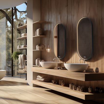 NIMCO ZPC 32002LVX-90 - LED Dimmable Backlit Bathroom Mirror LED/25W/230V 3000-6500K 80x40 cm Matte Black IP44