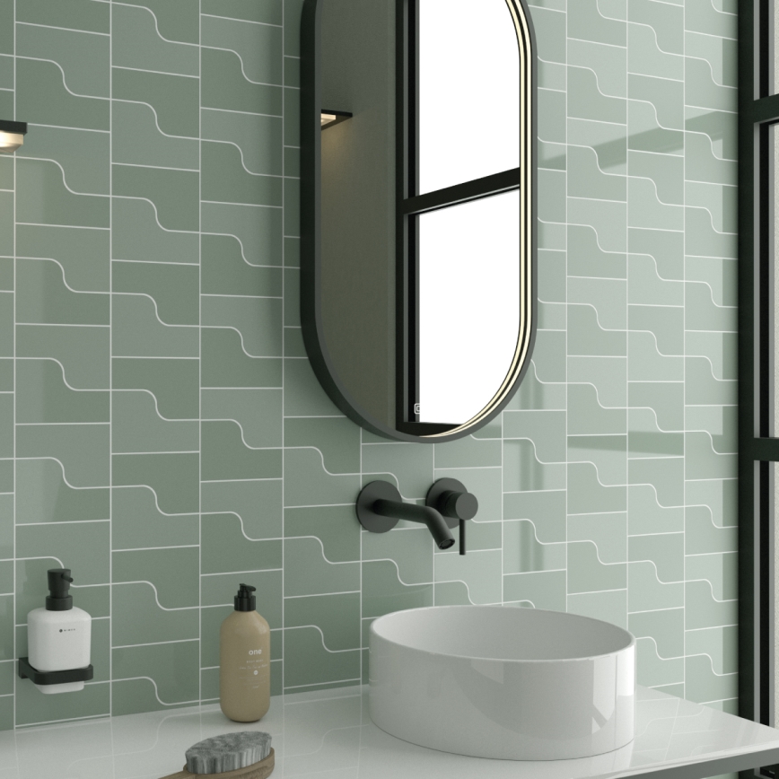 NIMCO ZPC 32002LVX-90 - LED Dimmable Backlit Bathroom Mirror LED/25W/230V 3000-6500K 80x40 cm Matte Black IP44