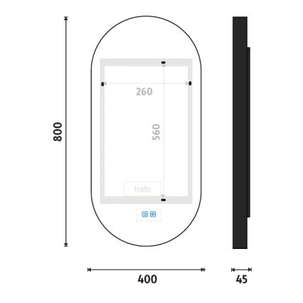 NIMCO ZPC 32002LVX-90 - LED Dimmable Backlit Bathroom Mirror LED/25W/230V 3000-6500K 80x40 cm Matte Black IP44