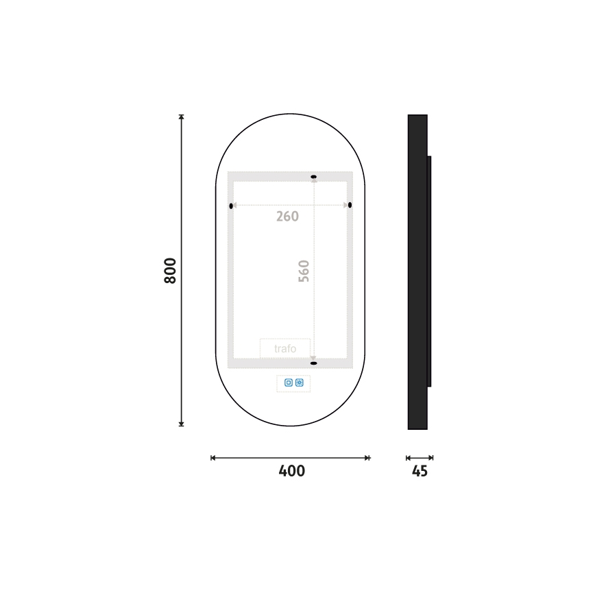 NIMCO ZPC 32002LVX-90 - LED Dimmable bathroom backlit mirror LED/25W/230V 3000-6500K 80x40 cm matte black  IP44