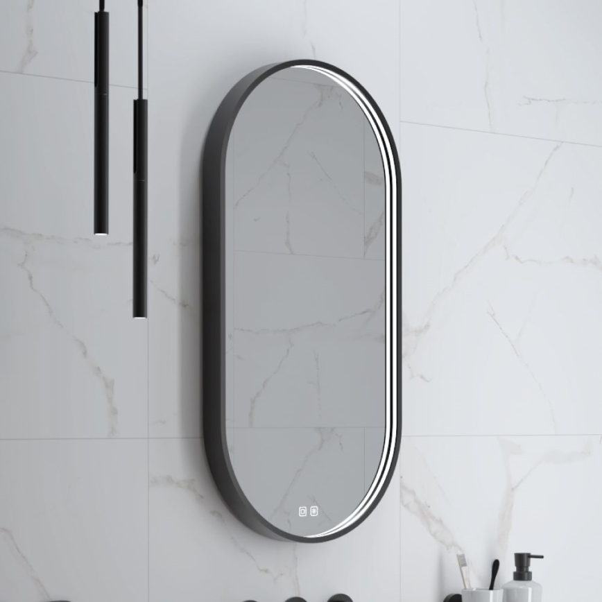 NIMCO ZPC 32002LVX-90 - LED Dimmable bathroom backlit mirror LED/25W/230V 3000-6500K 80x40 cm matte black  IP44
