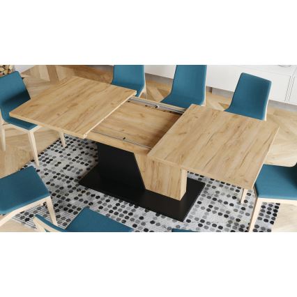 NINO extendable dining table in craft oak/black