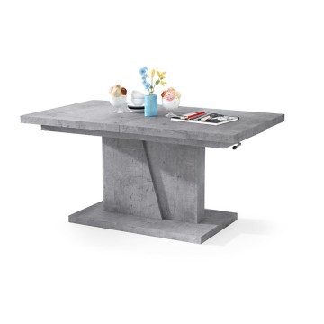 NINO lift-top extendable coffee/dining table, concrete grey