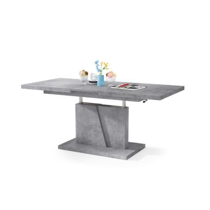 NINO lift-top extendable coffee/dining table, concrete grey