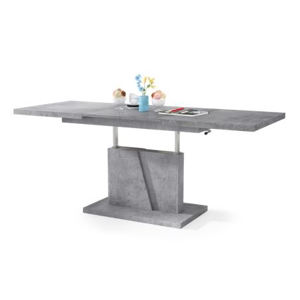 NINO lift-top extendable coffee/dining table, concrete grey