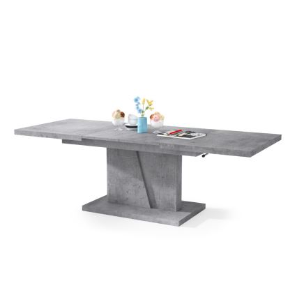 NINO lift-top extendable coffee/dining table, concrete grey