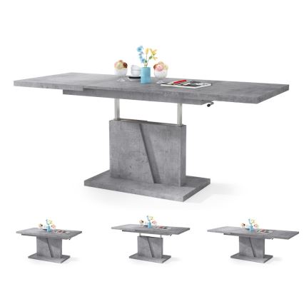 NINO lift-top extendable coffee/dining table, concrete grey