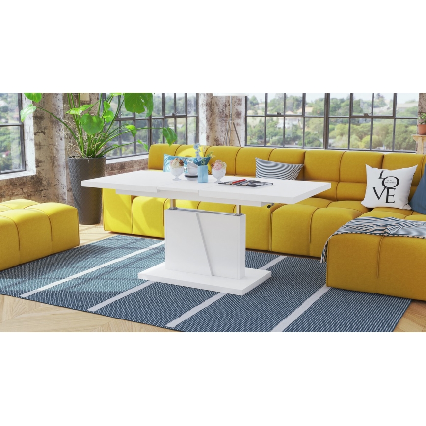 NINO White Lift-Top Extendable Coffee/Dining Table