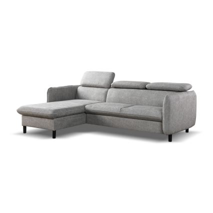 NISA L-Shaped Corner Sofa Bed with Storage, Left-Facing, Grey
