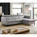NISA L-shaped corner sofa with pull-out bed and storage — right-hand, gray