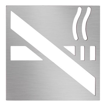 No Smoking Icon 12x12 cm stainless steel/silver