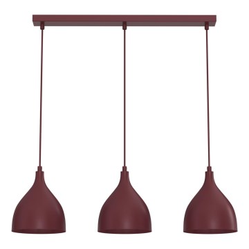 NOAK CLASSIC cable pendant lamp 3xE27/15W/230V Burgundy