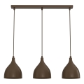 NOAK CLASSIC cord-hung pendant light, 3xE27/15W/230V, brown