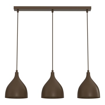 NOAK CLASSIC cord-hung pendant light, 3xE27/15W/230V, brown