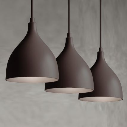 NOAK CLASSIC cord-hung pendant light, 3xE27/15W/230V, brown