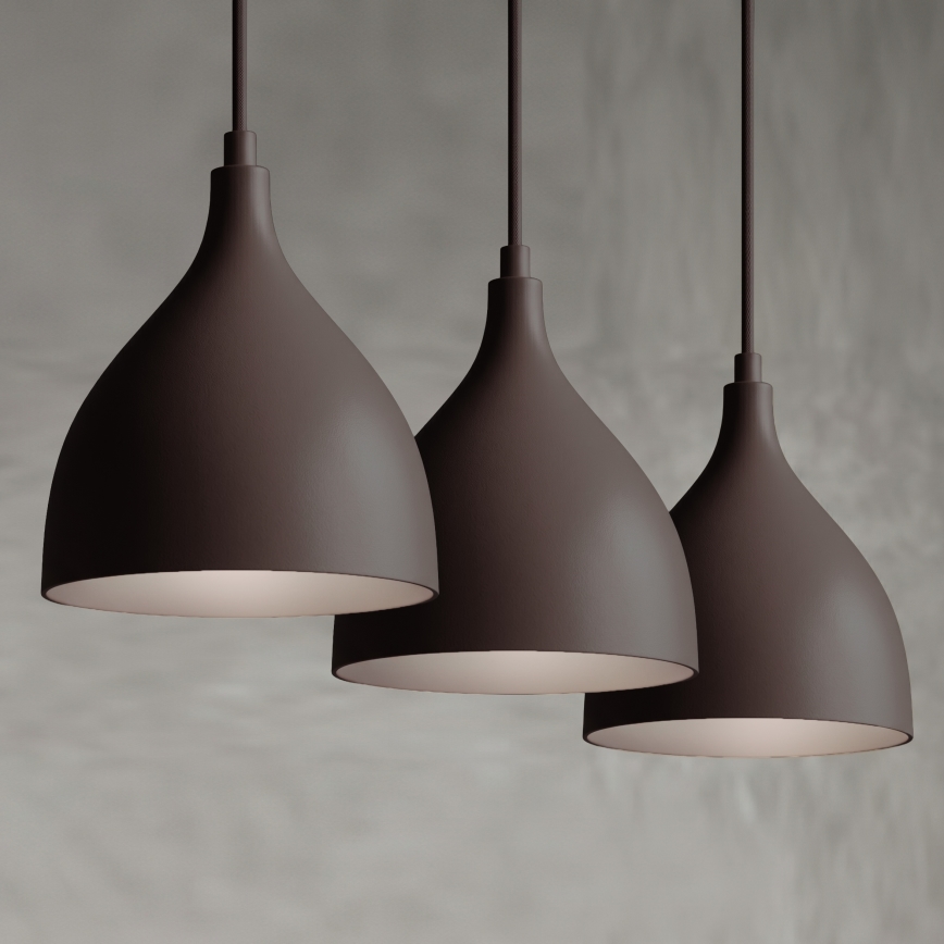 NOAK CLASSIC cord-hung pendant light, 3xE27/15W/230V, brown