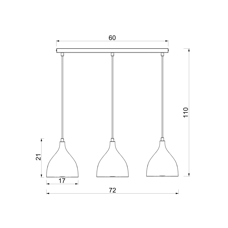 NOAK CLASSIC cord-hung pendant light, 3xE27/15W/230V, brown