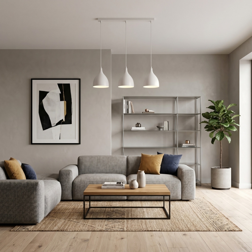 NOAK CLASSIC Pendant Light on Cable, 3x E27/15W/230V, Cream